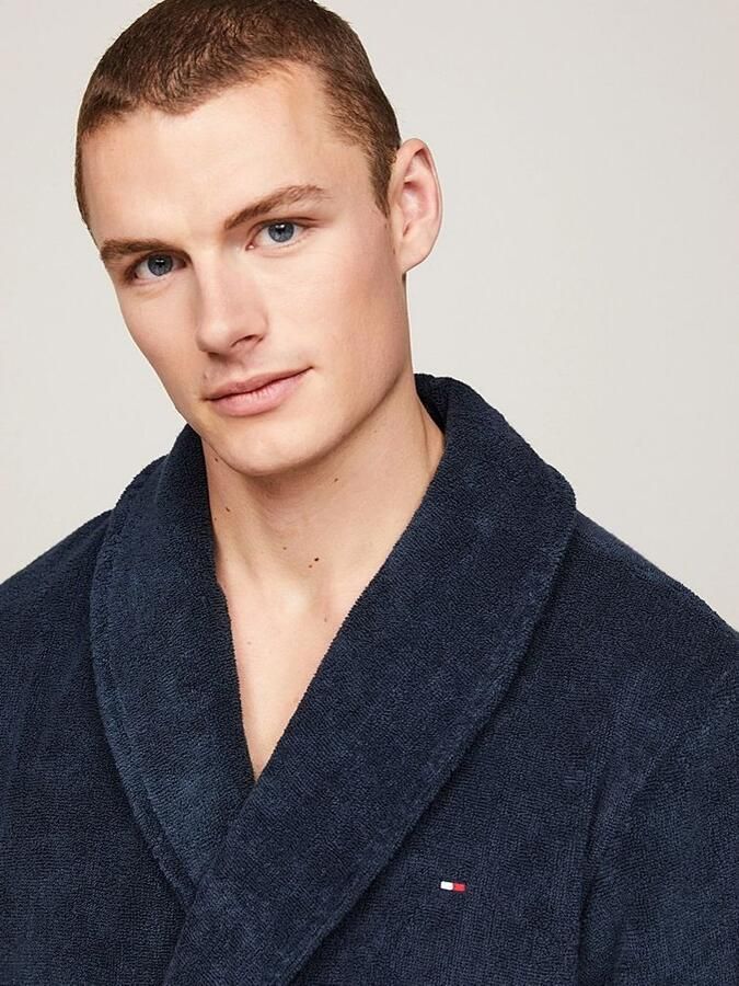 Tommy Hilfiger Underwear Badjas met opgestikte zakken en bindceintuur - Foto 4
