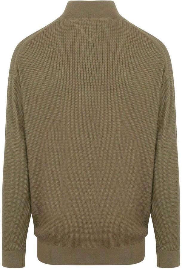 Tommy Hilfiger Big&Tall Half Zip Kabel Pullover Olijfgroen - Foto 2