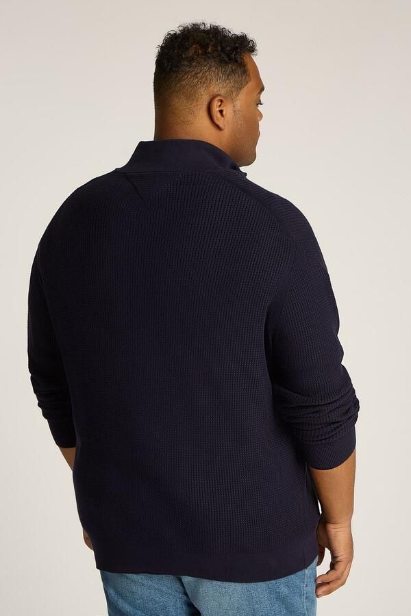 Tommy Hilfiger Trui met staande kraag BT-STRUCTURE ZIP MOCK-B in grote maten met logo-borduursel op borsthoogte - Foto 3