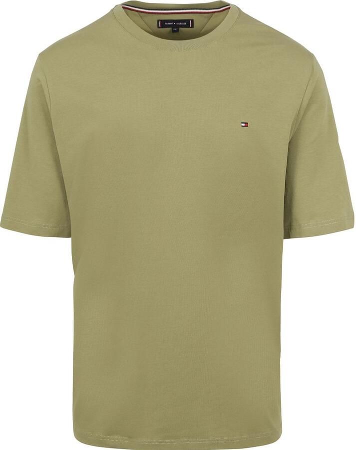 Tommy Hilfiger Big & Tall T-shirt Plus Size met logo faded olive - Foto 3