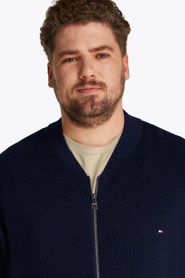 Tommy Hilfiger Vest BT-RACKING STRUCTURE BASEBALL-B Grote maten met fijne structuur