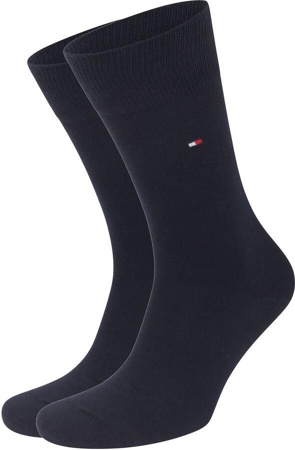 Tommy Hilfiger 2 Paar Klassieke Donkerblauwe Sokken Blue Unisex - Foto 5