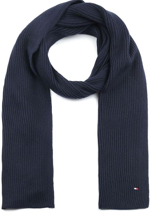 Tommy Hilfiger Blauwe Herensjaal met Logoborduursel Blue Heren