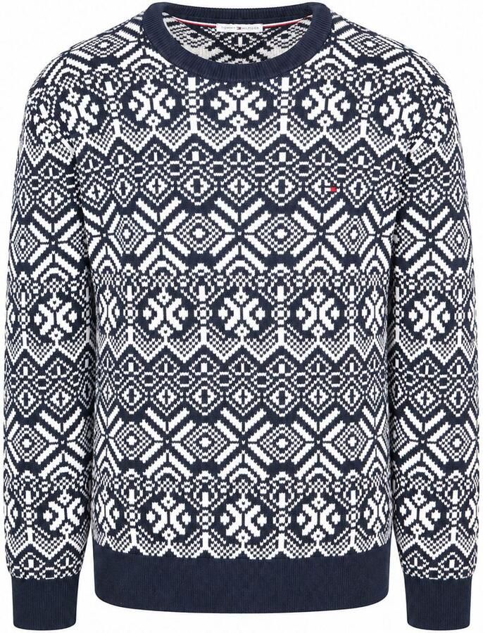 Tommy Hilfiger Fairisle Trui Print Navy - Foto 1