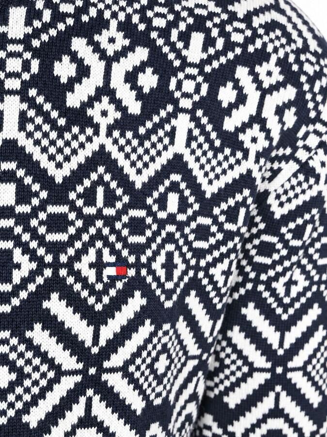 Tommy Hilfiger Fairisle Trui Print Navy - Foto 3