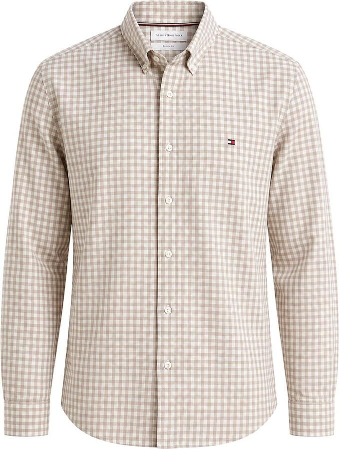Tommy Hilfiger flanel regular fit geruit overhemd coastal taupe - Foto 4