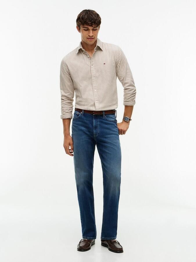 Tommy Hilfiger flanel regular fit geruit overhemd coastal taupe - Foto 6