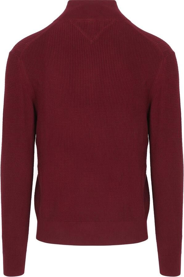 Tommy Hilfiger Half Zip Kabel Pullover Bordeaux