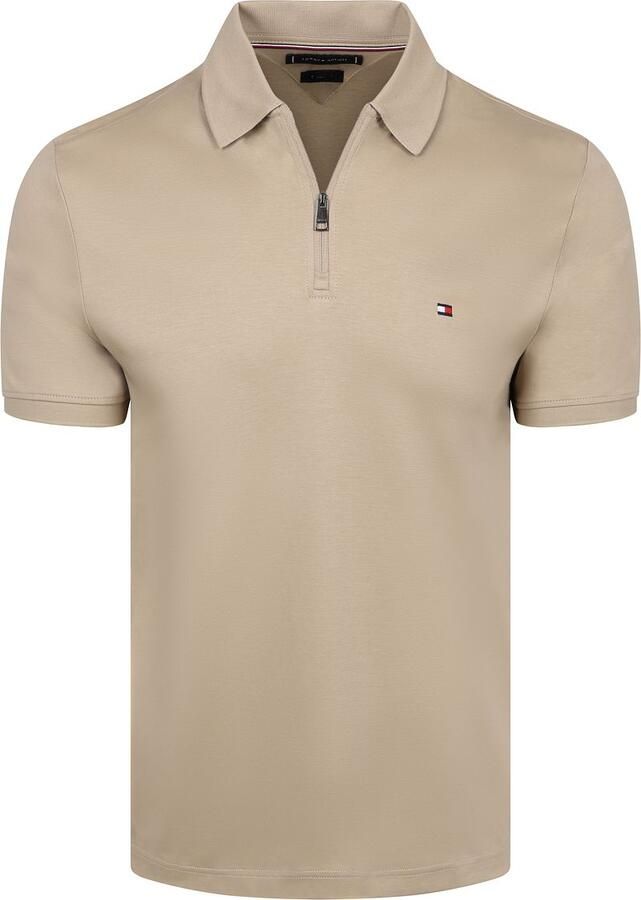 Tommy Hilfiger Half-Zip Polo Interlock Beige