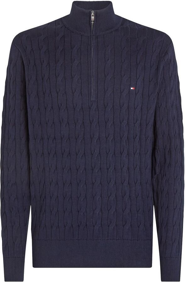 Tommy Hilfiger Blauwe Half Zip Sweatshirt Klassieke Stijl Blue Heren - Foto 4