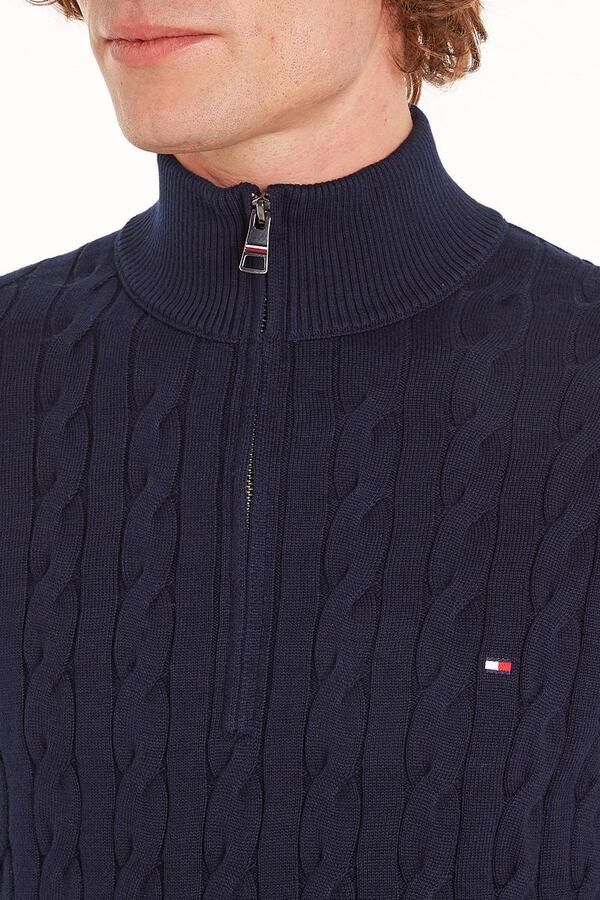 Tommy Hilfiger Blauwe Half Zip Sweatshirt Klassieke Stijl Blue Heren - Foto 3