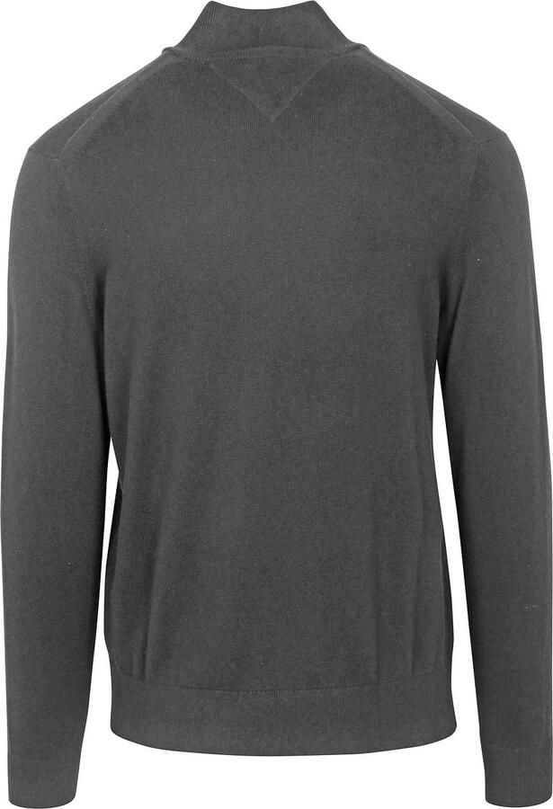 TOMMY HILFIGER Heren Truien & Vesten Pima Org Ctn Cashmere Zip Mock Donkergrijs