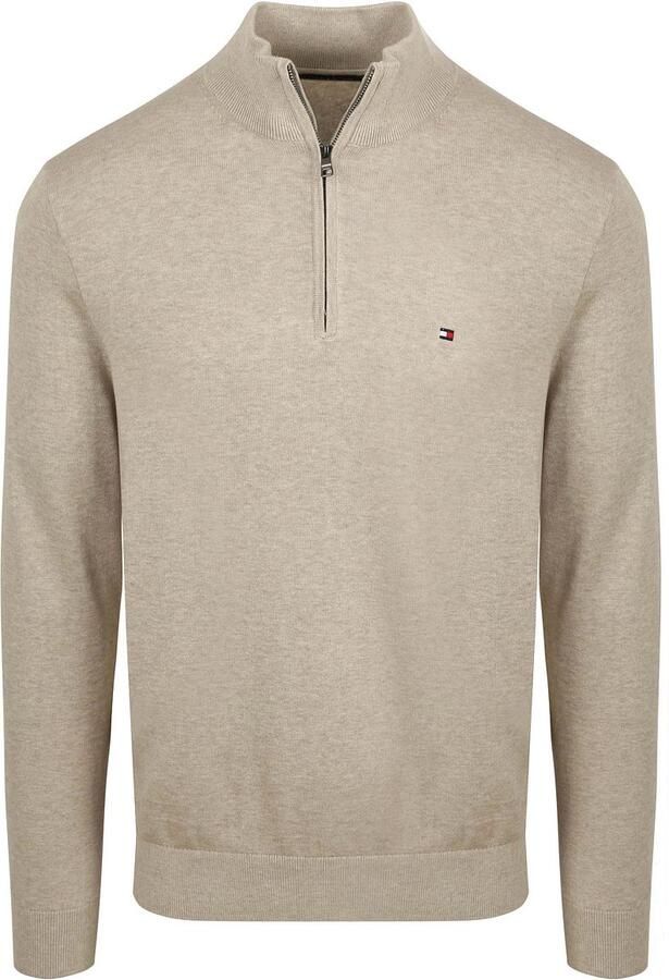 TOMMY HILFIGER Heren Truien & Vesten Essential Cotton Zip Mock Beige - Foto 7