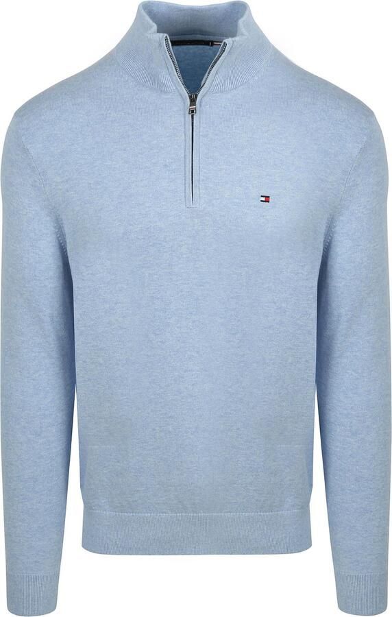 TOMMY HILFIGER Heren Truien & Vesten Essential Cotton Zip Mock Lichtblauw - Foto 8