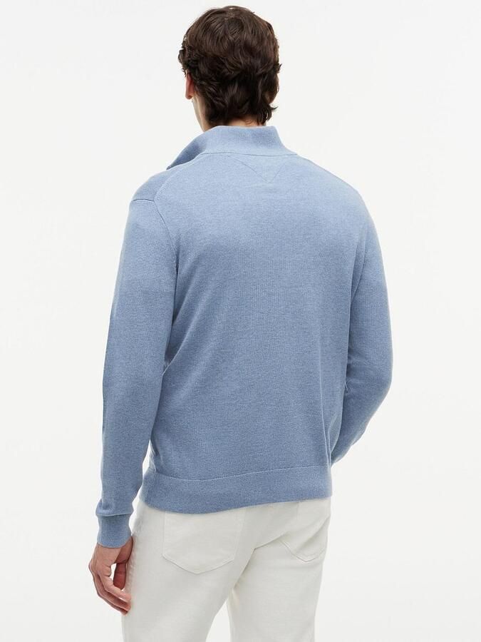 TOMMY HILFIGER Heren Truien & Vesten Essential Cotton Zip Mock Lichtblauw - Foto 11