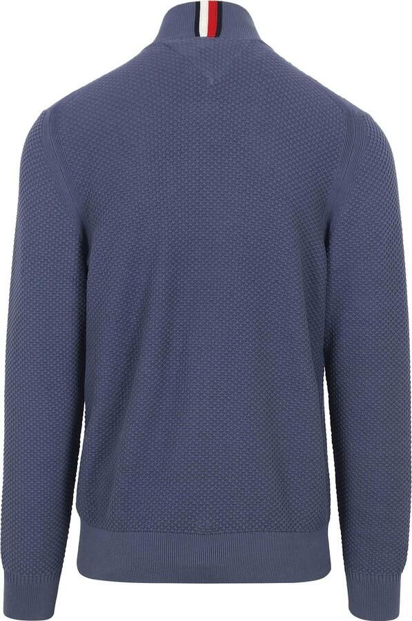 TOMMY HILFIGER Heren Truien & Vesten Oval Structure Zip Mock Blauw - Foto 2
