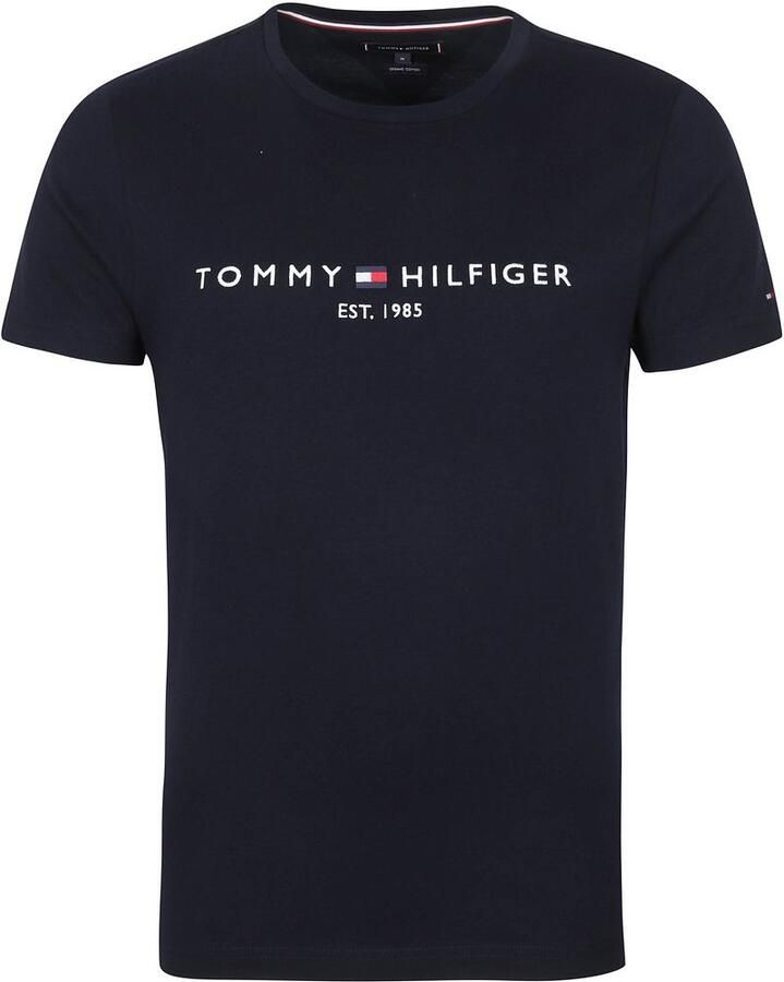 Tommy Hilfiger Zwart Print T-shirt Mannen Herfst Winter Black Heren