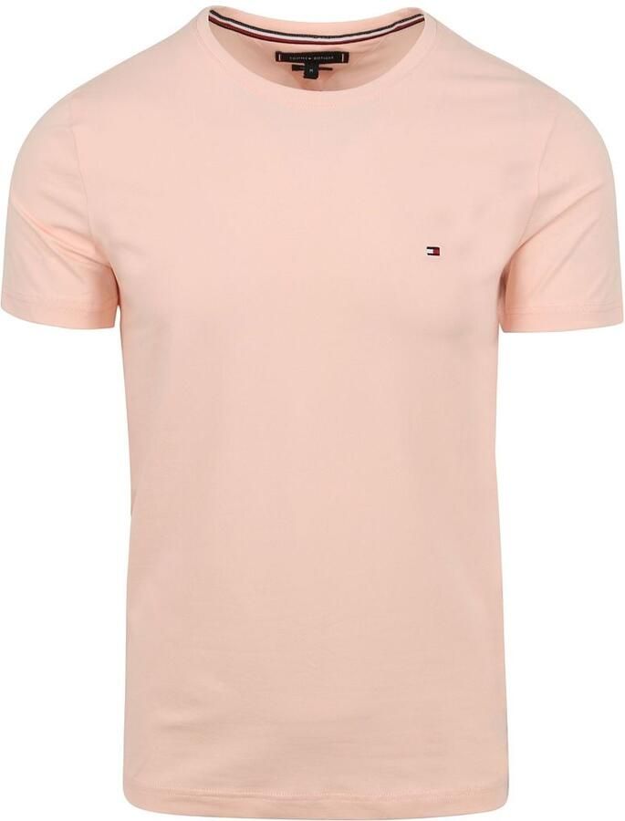 TOMMY HILFIGER Heren Polo's & T-shirts Stretch Slim Fit Tee Lichtroze