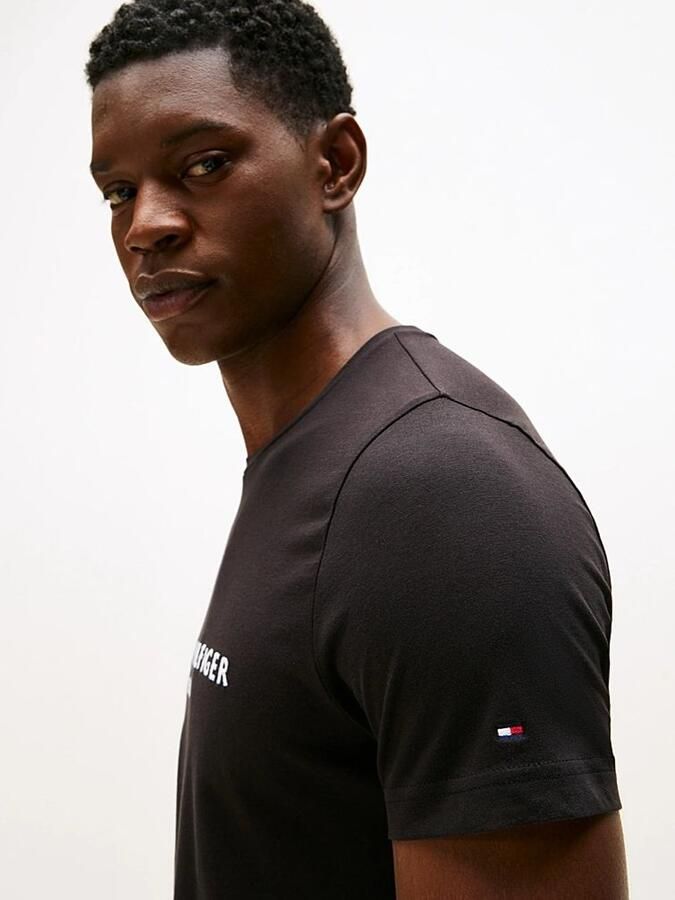 Tommy Hilfiger Zwart Print T-shirt Mannen Herfst Winter Black Heren - Foto 20