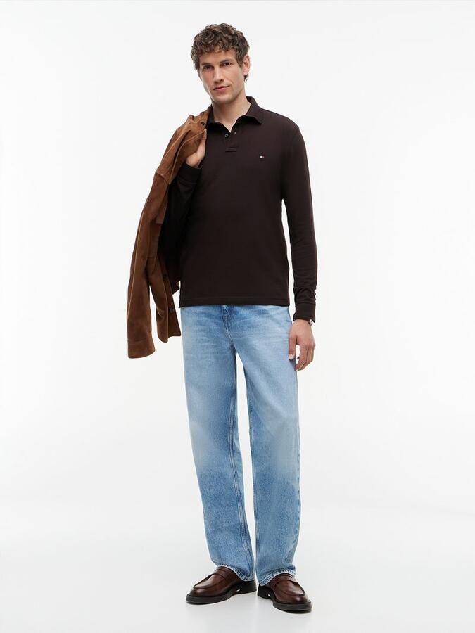 Tommy Hilfiger 1985 regular fit polo met logo bruin - Foto 6