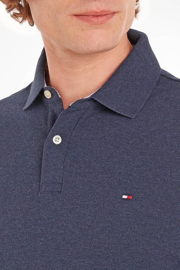 Tommy Hilfiger Small Flag Long Sleeve Polo Shirt Navy- Heren Navy - Foto 3