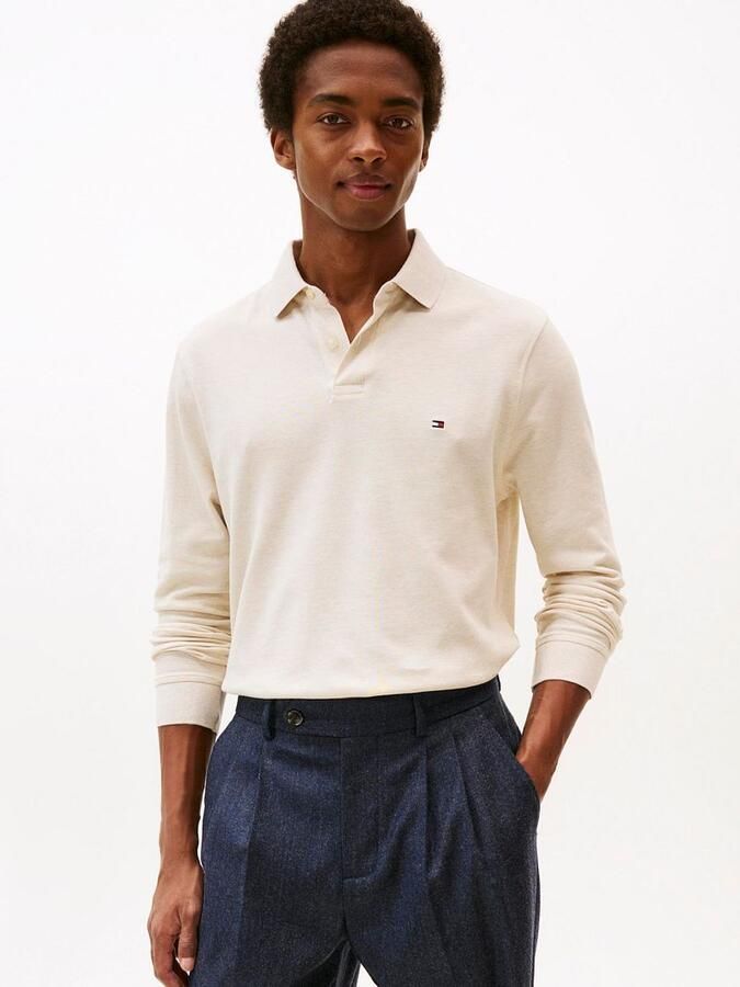 Tommy Hilfiger Longsleeve Polo Melange Ecru - Foto 3