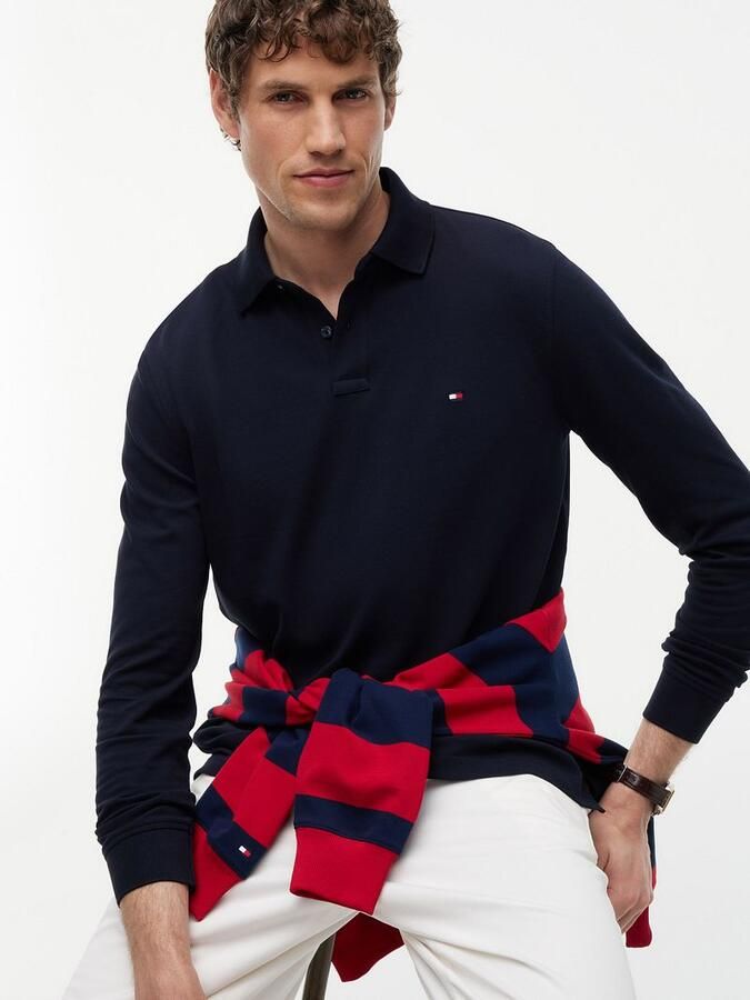 Tommy Hilfiger 1985 regular fit polo met logo bruin - Foto 4