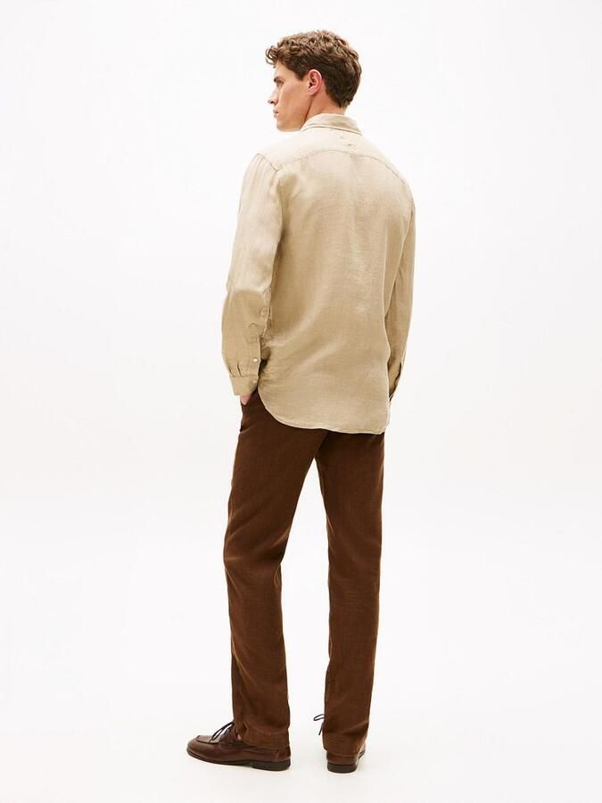 TOMMY HILFIGER Heren Overhemden Pigment Dyed Li Solid Rf Shirt Beige - Foto 8