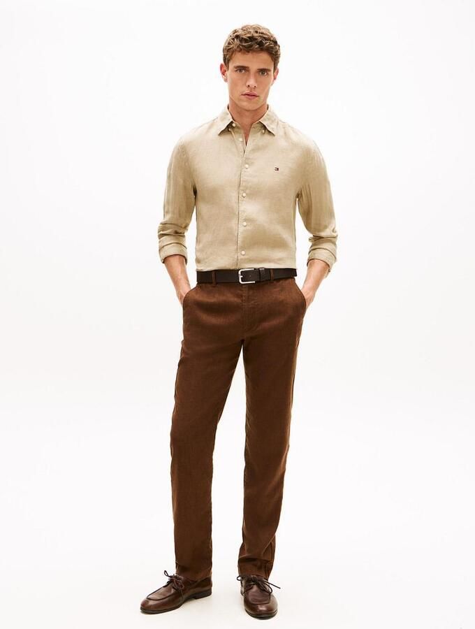 TOMMY HILFIGER Heren Overhemden Pigment Dyed Li Solid Rf Shirt Beige - Foto 6