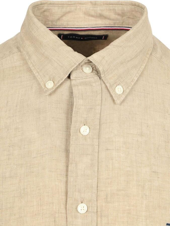 TOMMY HILFIGER Heren Overhemden Pigment Dyed Li Solid Rf Shirt Beige - Foto 9