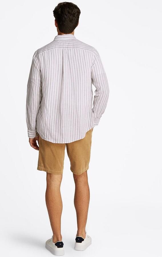 TOMMY HILFIGER Heren Overhemden Linen Essential Stripe Rf Shirt Ecru - Foto 7