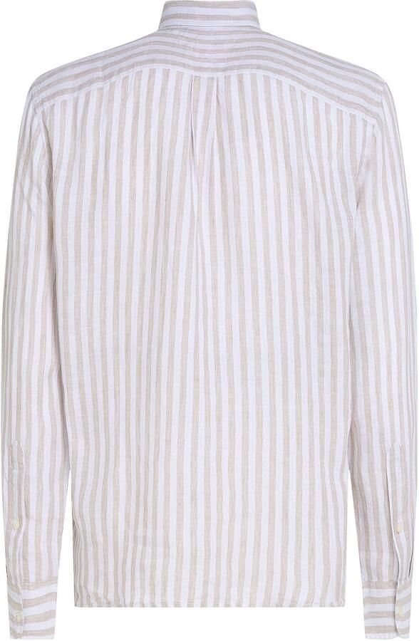 TOMMY HILFIGER Heren Overhemden Linen Essential Stripe Rf Shirt Ecru - Foto 6