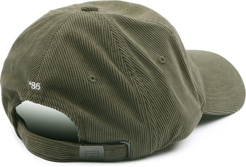 Tommy Hilfiger Baseballpet van corduroy met labelstitching