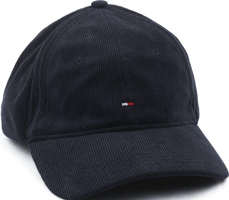 Tommy Hilfiger Baseballpet van corduroy met labelstitching