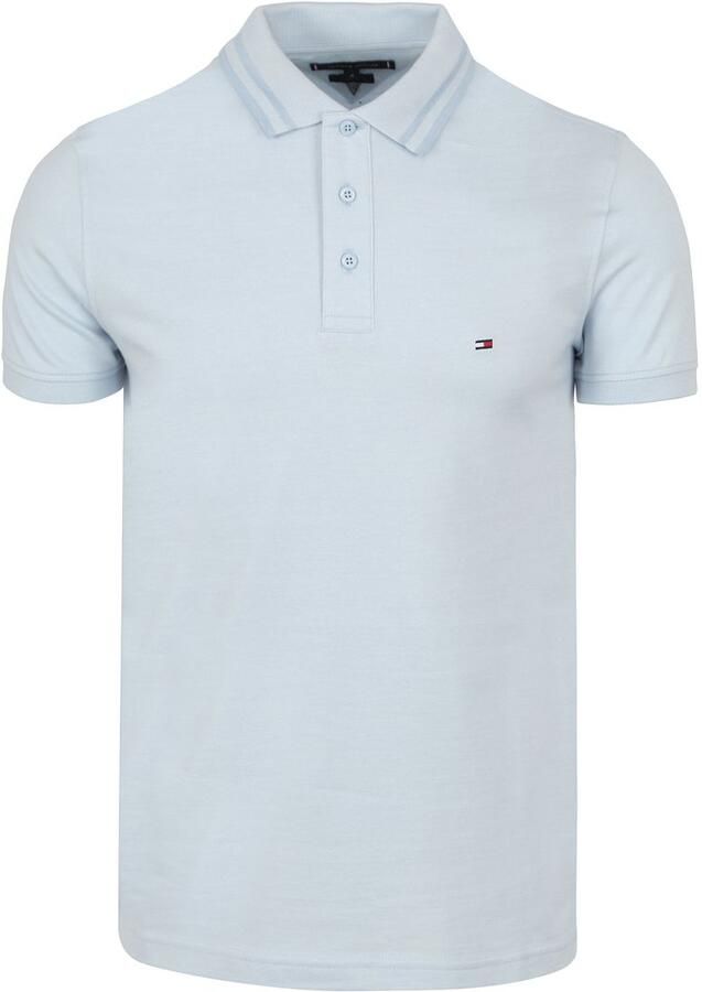TOMMY HILFIGER Heren Polo's & T-shirts Pretwist Mouline Slim Fit Polo Lichtblauw - Foto 3