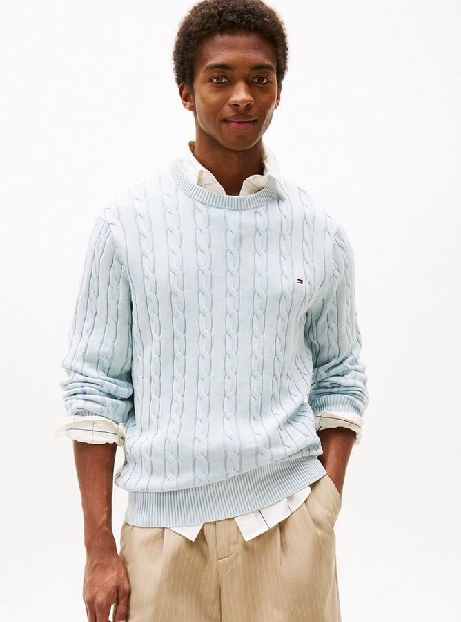 Tommy Hilfiger Pullover Cable Lichtblauw - Foto 5