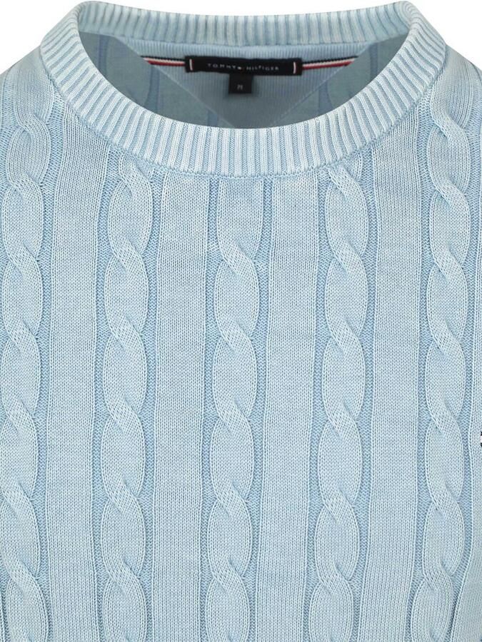 Tommy Hilfiger Pullover Cable Lichtblauw - Foto 3