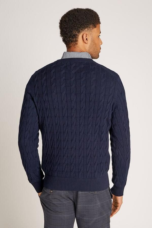 Tommy Hilfiger Gebreide trui CLASSIC CABLE CREW NECK met structuurbreisel en vlaglabel