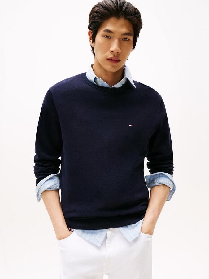 Tommy Hilfiger Trui met ronde hals ESSENTIAL COTTON CREW NECK 100% katoen crewneck regular fit premium mode - Foto 11
