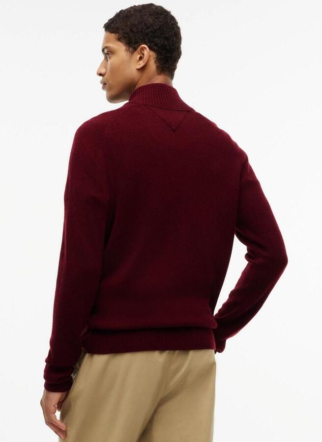 TOMMY HILFIGER Heren Truien & Vesten Lambswool Zip Mock Bordeaux - Foto 6