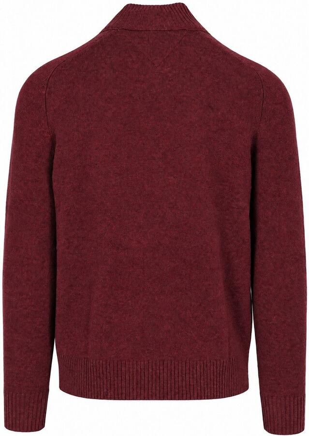 Tommy Hilfiger Pullover Half Zip Lambswool Burgundy Heather