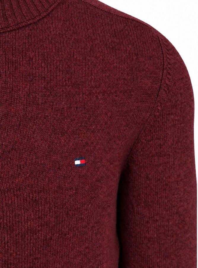 Tommy Hilfiger Pullover Half Zip Lambswool Burgundy Heather - Foto 2