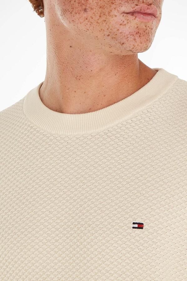 TOMMY HILFIGER Heren Truien & Vesten Oval Structure Crew Neck Beige - Foto 4