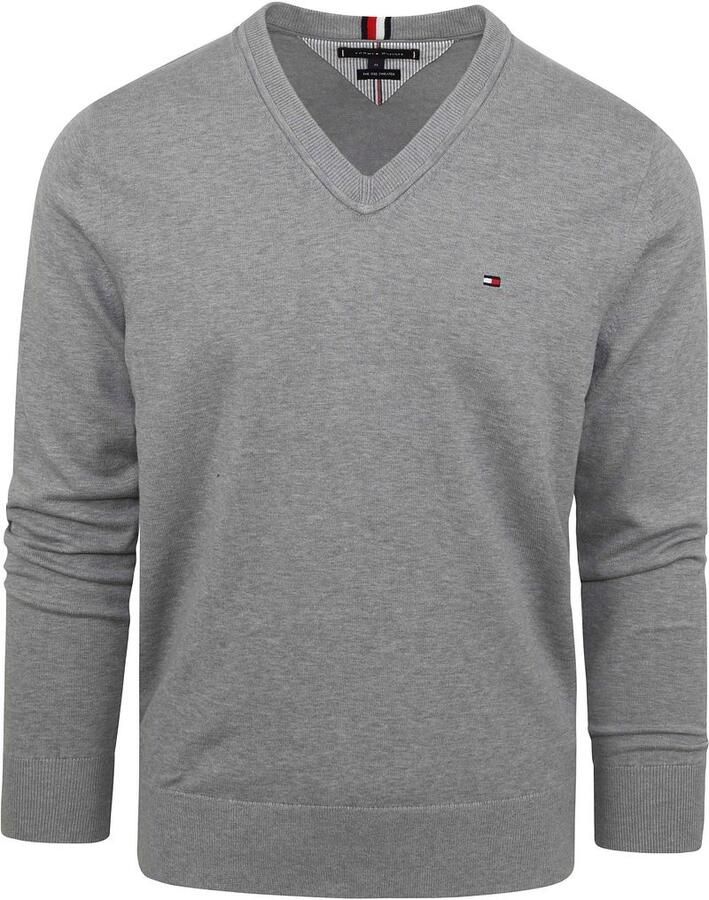Tommy Hilfiger Trui met geborduurd logo Regular Fit Gray Heren - Foto 3
