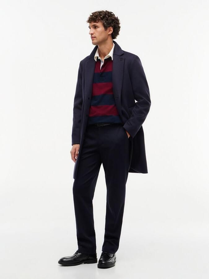 Tommy Hilfiger Rugby regular fit gestreepte sweater bordeaux donkerblauw - Foto 8