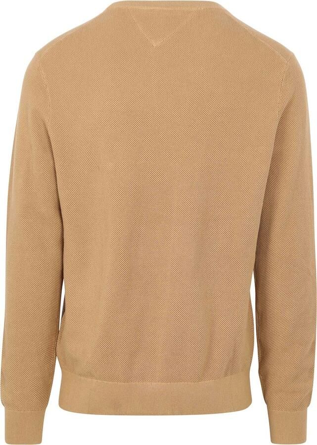 Tommy Hilfiger Beige Crewneck Sweater met Vlag Borduurwerk Beige Heren