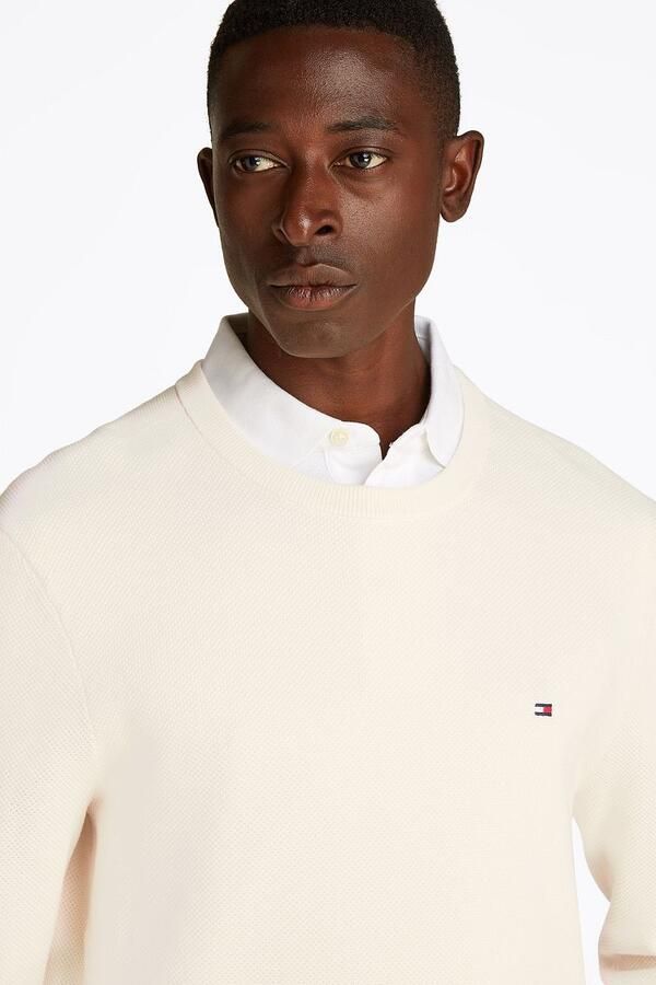 TOMMY HILFIGER Heren Truien & Vesten Essential Structure Crew Neck Creme - Foto 6