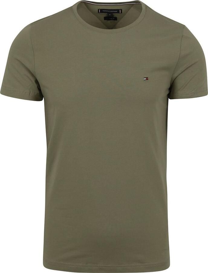 TOMMY HILFIGER Heren Polo's & T-shirts Ess Seasonal Reg Fit Solid Tee Olijf