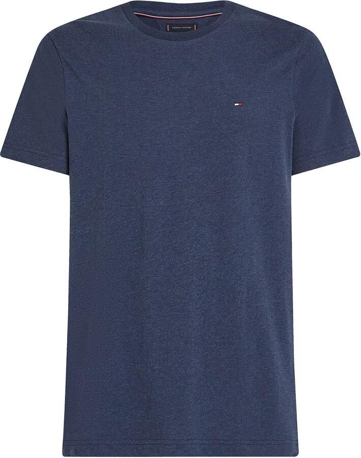 TOMMY HILFIGER Heren Polo's & T-shirts Essential Reg Fit Heather Tee Donkerblauw