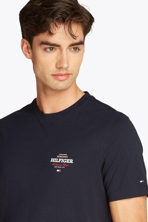 TOMMY HILFIGER Heren Polo's & T-shirts Monotype All American Tee Blauw